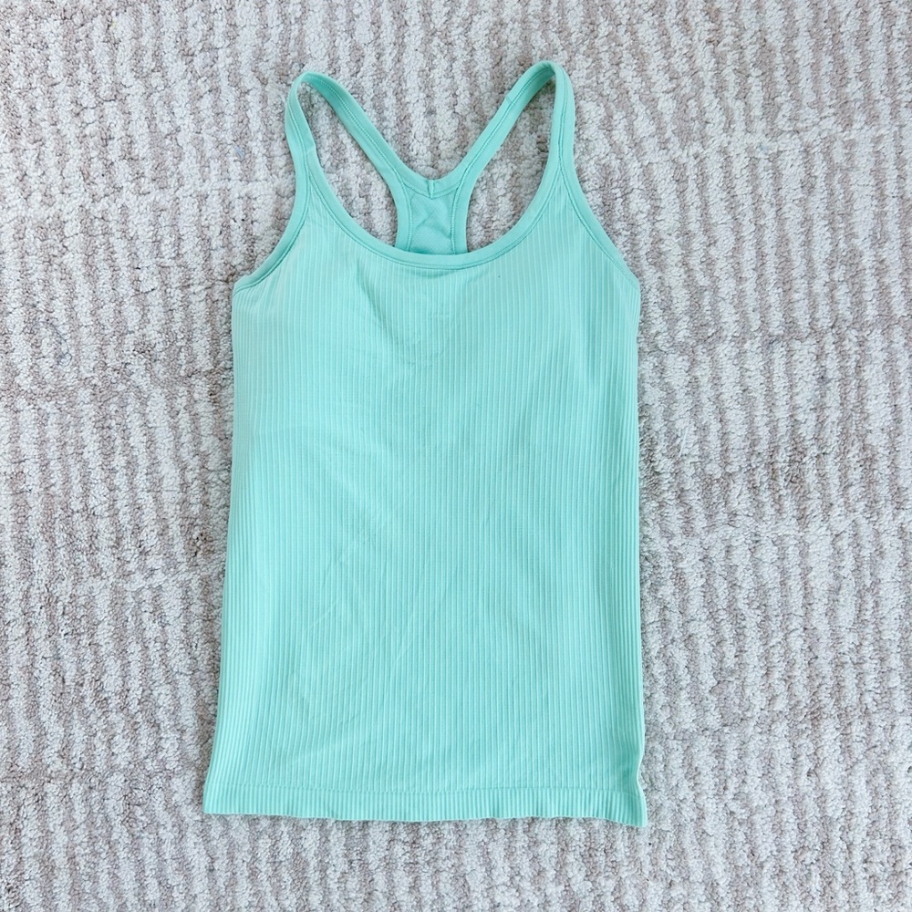 LULULEMON ebb to street mint green tank size 8